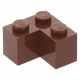 LEGO kocka 2x2 sarok, vörösesbarna (2357)